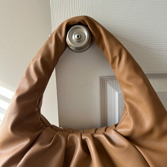 Shoulder Pouch Softest Faux Leather Slouchy Tote in Camel Shoulder Bag - Picture 5 of 12